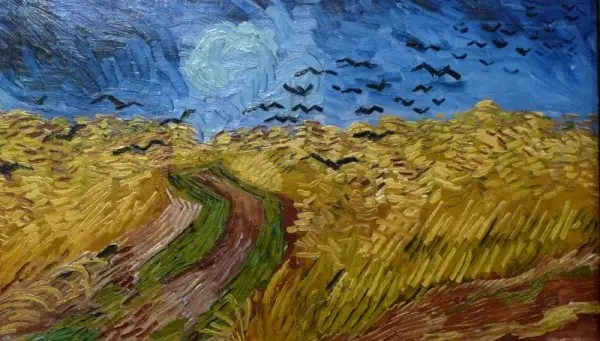 Korenveld met kraaien (detail), Vincent van Gogh (1890)