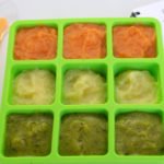 Purées de légumes prêtes à congeler dans un bac à glaçon sans BPA