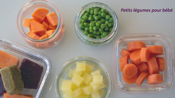 Petits légumes cuits pour bébé