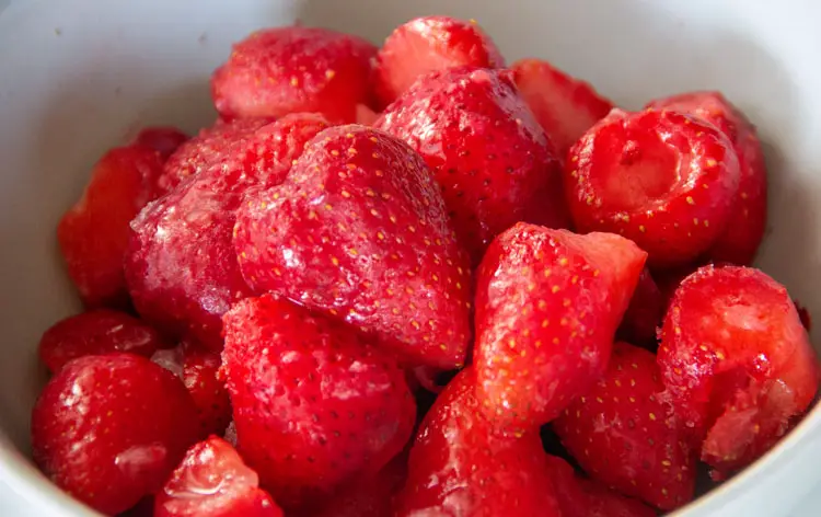 fraises fraiches congelées