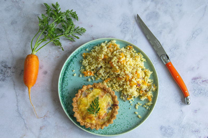 Boulgour aux carottes, un accompagnement parfait pour la tartelette !