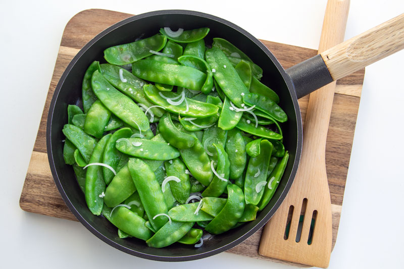 Poêlée de pois gourmands croquants