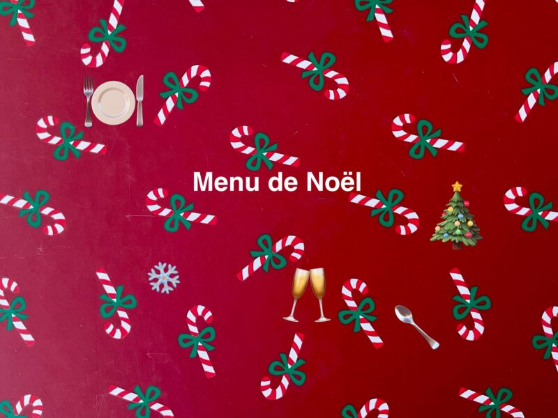 Menu de Noël sur fond rouge