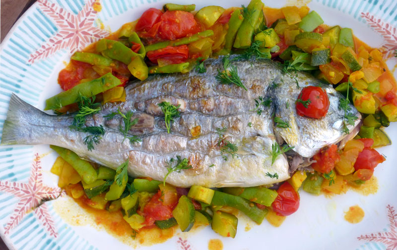 Daurade grillée à l&rsquo;huile d&rsquo;olive épicée